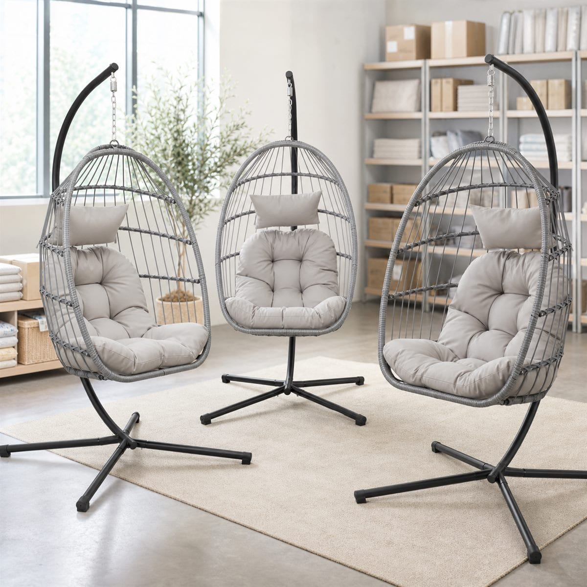 Hanging egg chair collection prepared for wholesale and distributor sourcing