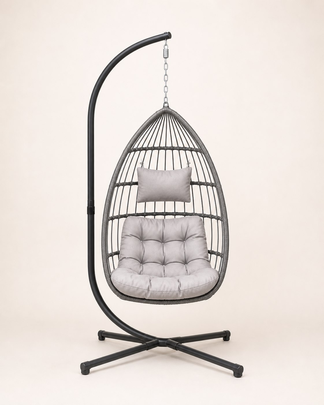 WN-EC01 Classic Rattan Hanging Egg Chair With Stand