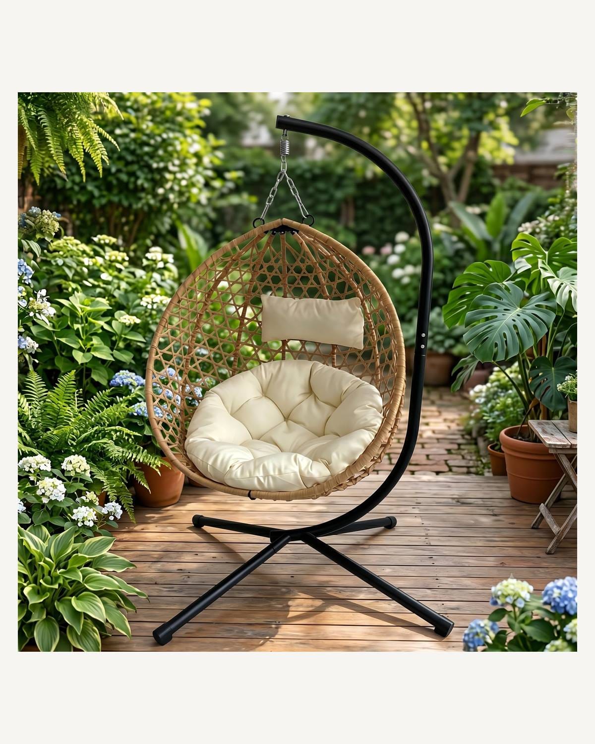 Foldable hanging egg chair for wholesale and space-saving packaging