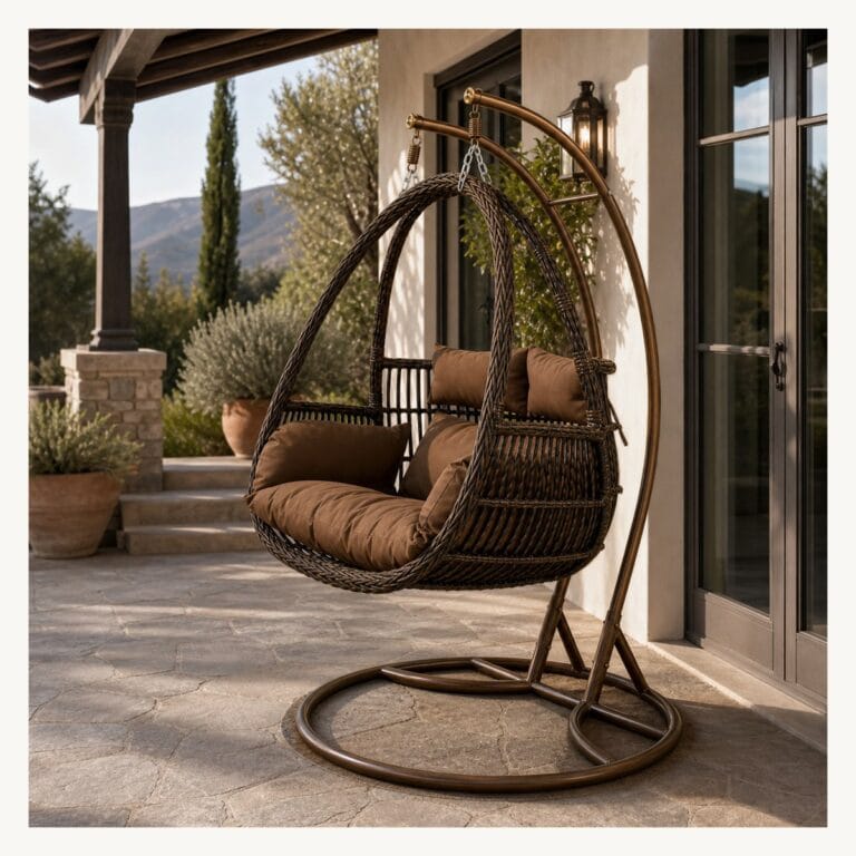 WN-EC06 double hanging egg chair resort application