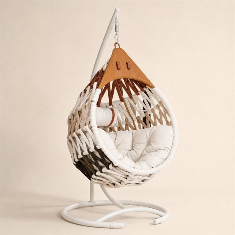WN-EC08 three-quarter aluminum rope egg chair