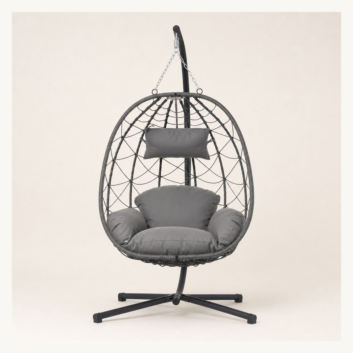 WN-EC04 Compact Balcony Egg Chair With Stand
